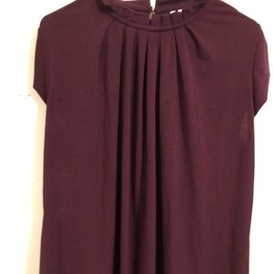 Elle Size L maroon with black dots shirt